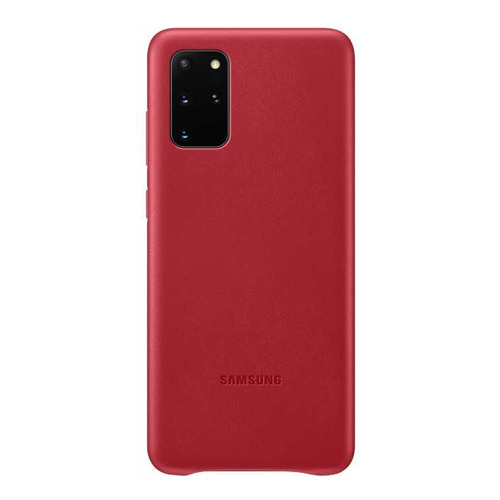 фото Чехол (клип-кейс) samsung leather cover, для samsung galaxy s20+, красный [ef-vg985lregru]