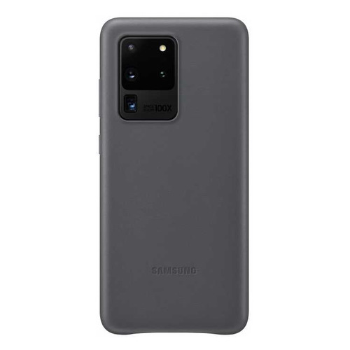 фото Чехол (клип-кейс) samsung leather cover, для samsung galaxy s20 ultra, серый [ef-vg988ljegru]