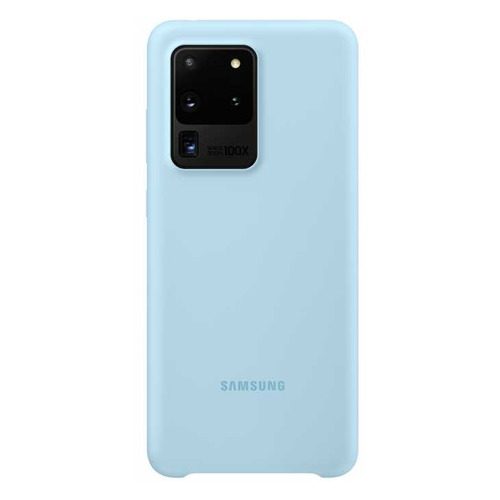 

Чехол (клип-кейс) SAMSUNG Silicone Cover, для Samsung Galaxy S20 Ultra, голубой [ef-pg988tlegru]