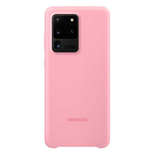 

Чехол (клип-кейс) SAMSUNG Silicone Cover, для Samsung Galaxy S20 Ultra, розовый [ef-pg988tpegru]