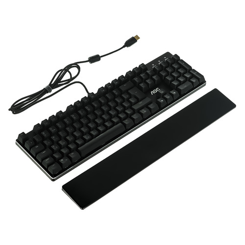 

Клавиатура AOC GK500, USB, c подставкой для запястий, черный [gk500d82r], GK500