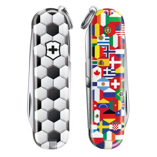 Складной нож VICTORINOX Classic LE2020 World Of Soccer, 7 функций, 58мм, белый / рисунок