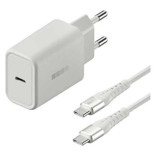 фото Сетевое зарядное устройство interstep 73238, usb type-c, usb type-c, 3a, белый