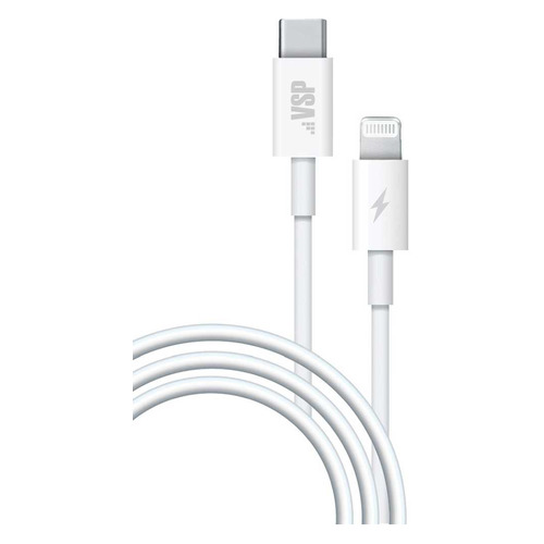 фото Кабель borasco usb type-c, lightning (m), 1м, белый [38525]