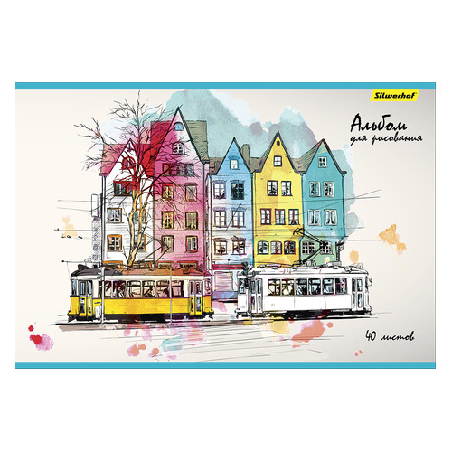 

Упаковка альбомов для рисования SILWERHOF Город 485734, 40лист, 1 дизайн, картон мелованный, склейка 5 шт./кор.