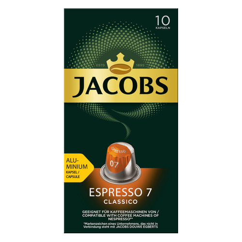 фото Кофе капсульный jacobs monarch espresso 7 classico nespresso, капсулы, совместимые с кофемашинами nespresso®, крепость 7, 10х [8052287]