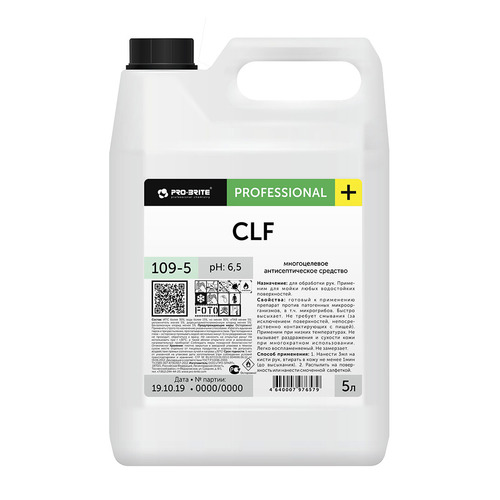 

Антисептик PRO-BRITE CLF, для рук и поверхностей, 5л [109-5], CLF