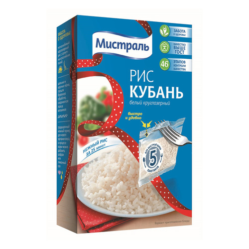 

Рис круглозерный МИСТРАЛЬ Кубань, в варочных пакетах, 5x80гр, Кубань
