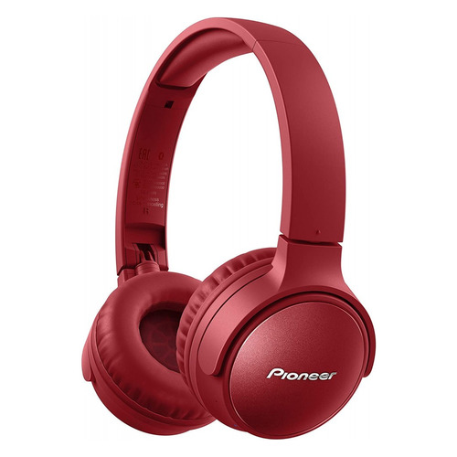 фото Наушники с микрофоном pioneer se-s6bn-r, bluetooth, мониторные, красный