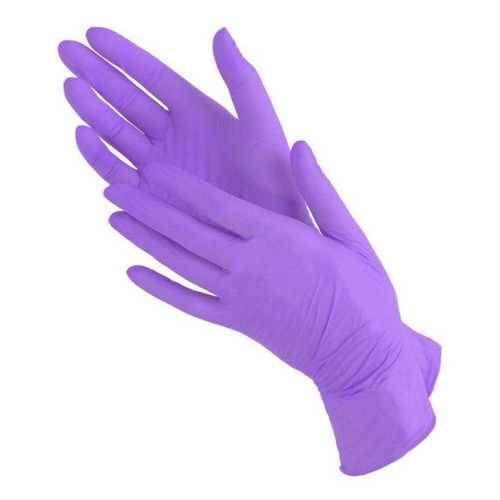 фото Перчатки неопудренные одноразовые, размер: l, нитрил, 100шт, цвет фиолетовый [102-216] noname
