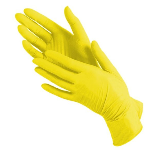 фото Перчатки неопудренные safe&care одноразовые, размер: m, нитрил, 100шт, цвет желтый [tn 382]