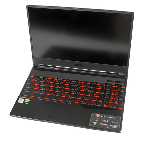 фото Ноутбук msi gl65 leopard 10scsr-019xru, 15.6", ips, intel core i7 10750h 2.6ггц, 8гб, 1000гб, 128гб ssd, nvidia geforce gtx 1650 ti - 4096 мб, free dos, 9s7-16u822-019, черный