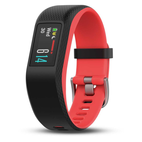 

Смарт-браслет GARMIN Vivosport GPS S/M, 0.38", черный / черный/розовый [010-01789-21]