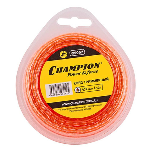 

Леска для садовых триммеров CHAMPION C5057, 2.4мм, 12м, C5057
