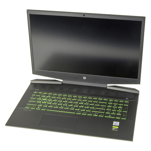 фото Ноутбук hp pavilion gaming 17-cd1014ur, 17.3", ips, intel core i5 10300h 2.5ггц, 8гб, 512гб ssd, nvidia geforce gtx 1650 - 4096 мб, windows 10, 1a8p7ea, черный/зеленый