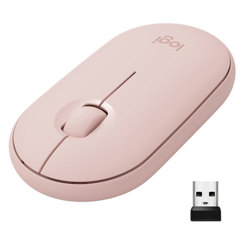

Мышь Logitech Pebble M350, оптическая, беспроводная, USB, розовый [910-005717], Pebble M350