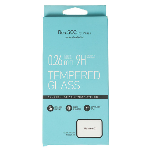

Защитное стекло для экрана BORASCO для Realme C3, антиблик, 1 шт, прозрачный [38843]