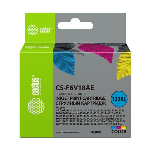 

Картридж CACTUS CS-F6V18AE, многоцветный, CS-F6V18AE