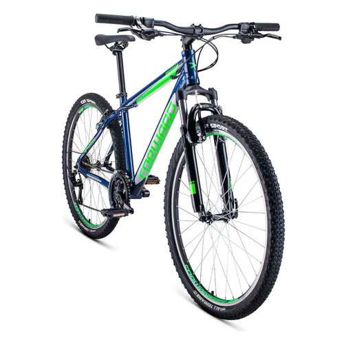 фото Велосипед forward apache 1.0 (2020) горный рам.:15" кол.:27.5" синий/зеленый 14.9кг (rbkw0m67q012)