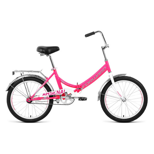фото Велосипед forward arsenal 1.0 (2020) городской складной рам.:14" кол.:20" розовый/серый 13.9кг (rbkw