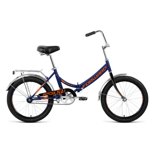 фото Велосипед forward arsenal 1.0 (2020) городской складной рам.:14" кол.:20" синий/оранжевый 13.9кг (rb