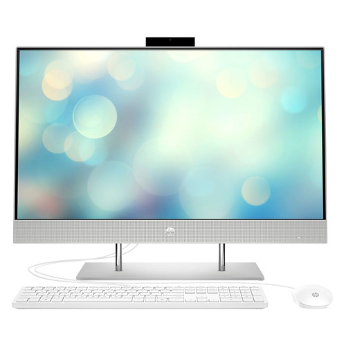 фото Моноблок hp 27-dp0000ur, 27", amd ryzen 3 4300u, 4гб, 128гб ssd, amd radeon graphics - 2048 мб, free dos 3.0, серебристый [9pn10ea]