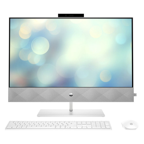 фото Моноблок hp pavilion 27-d0006ur, 27", intel core i3 10300t, 4гб, 256гб ssd, intel uhd graphics 630, free dos 3.0, белый [14q41ea]