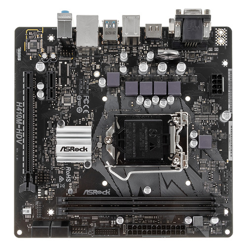 фото Материнская плата asrock h410m-hdv, lga 1200, intel h410, matx, ret