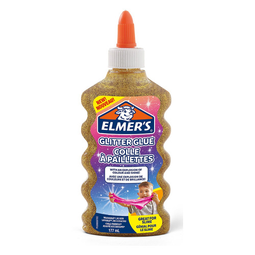 фото Клей-гель elmers 2077251/1, блестки золотые, прозрачный