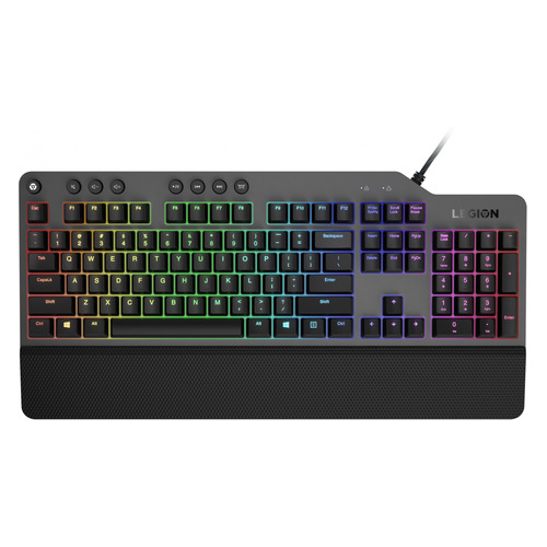 

Клавиатура Lenovo Legion K500 RGB, USB, c подставкой для запястий, черный [gy40t26479], Legion K500 RGB