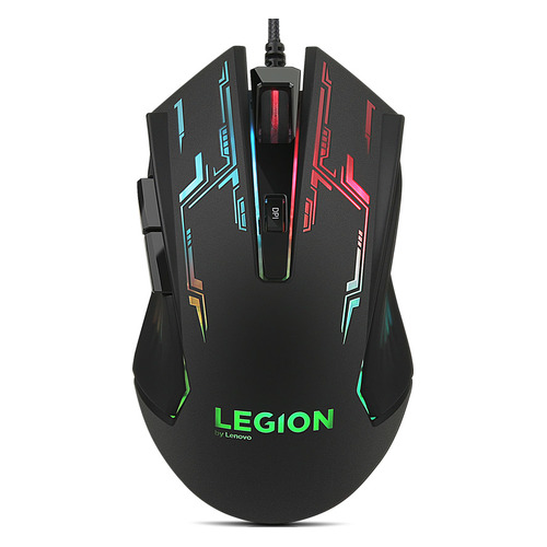 

Мышь Lenovo Legion M200 RGB, игровая, оптическая, проводная, USB, черный [gx30p93886], Legion M200 RGB