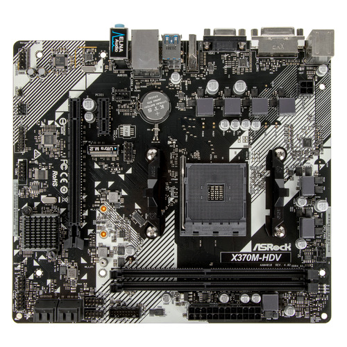 фото Материнская плата asrock x370m-hdv r4.0, socketam4, amd x370, matx, ret