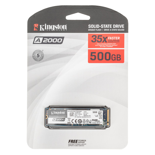 

SSD накопитель Kingston A2000 SA2000M8/500G 500ГБ, M.2 2280, PCI-E x4, NVMe, SA2000M8/500G