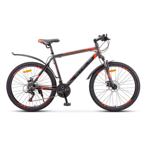 

Велосипед Stels Navigator-605 MD горный рам.:18" кол.:26" антрацитовый/красный 15.2кг (LU081390)