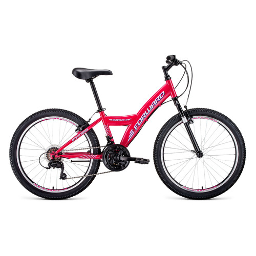 фото Велосипед forward dakota 1.0 (2020) горный рам.:13" кол.:24" розовый/белый 14.4кг (rbkw01n4p004)