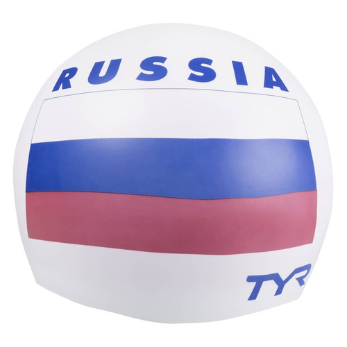 фото Шапочка для плавания tyr russia silicone swim cap силикон белый (ут-00016451)