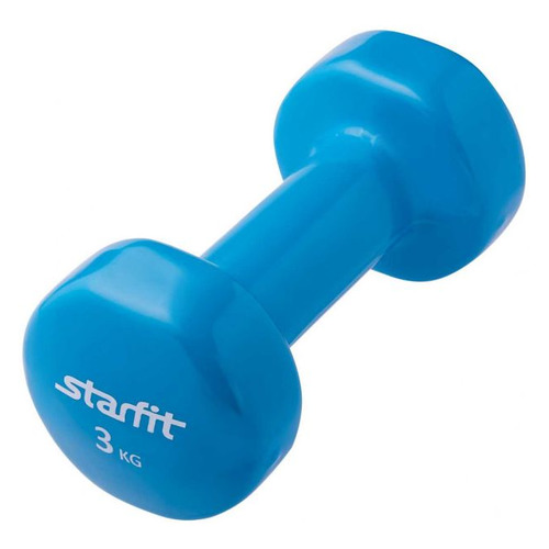 фото Гантель starfit db-101 1гант. 3кг винил. синий (ут-00007046)