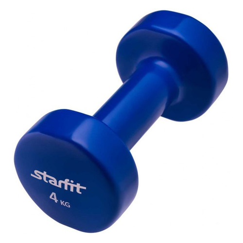 фото Гантель starfit db-101 1гант. 4кг винил. синий (ут-00007047)