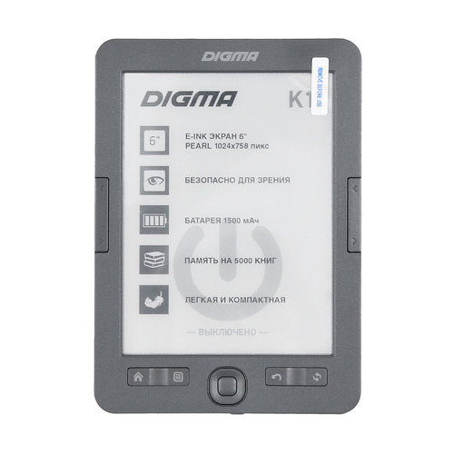 

Электронная книга Digma K1, 6", темно-серый, K1