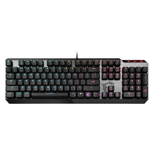 фото Клавиатура msi vigor gk50 low profile ru, usb, c подставкой для запястий, без русского алфавита, черный [s11-04ru225-ga7]