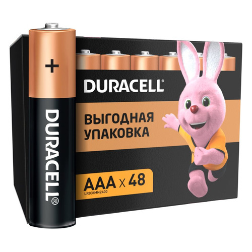 фото Aaa батарейка duracell basic cn lr03-48bl mn2400, 48 шт. 500мaч