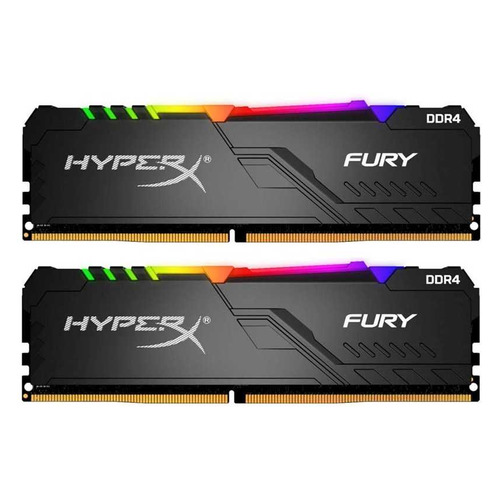 фото Модуль памяти kingston hyperx fury black rgb hx424c15fb3ak2/16 ddr4 - 2x 8гб 2400, dimm, ret