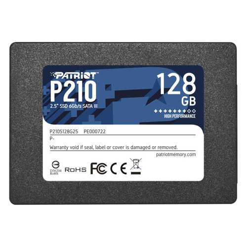 

SSD накопитель Patriot P210 P210S128G25 128ГБ, 2.5", SATA III, P210S128G25