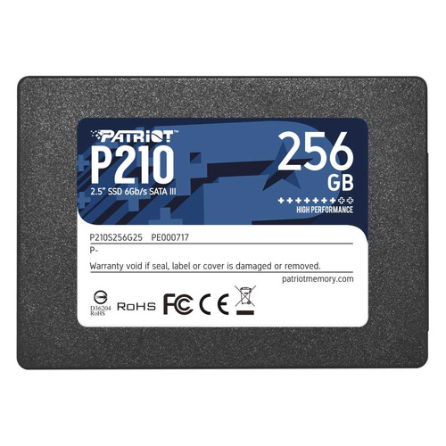 

SSD накопитель Patriot P210 P210S256G25 256ГБ, 2.5", SATA III, P210S256G25