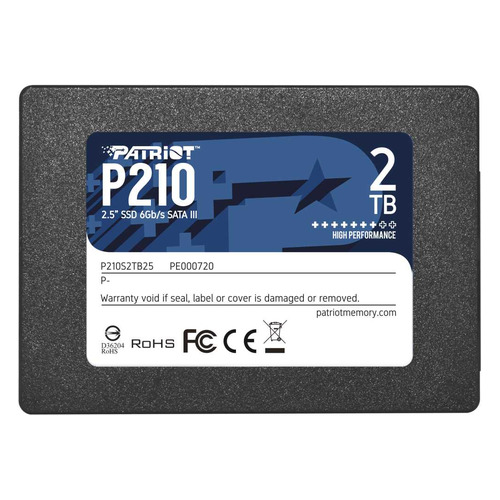 

SSD накопитель Patriot P210 P210S2TB25 2ТБ, 2.5", SATA III, P210S2TB25