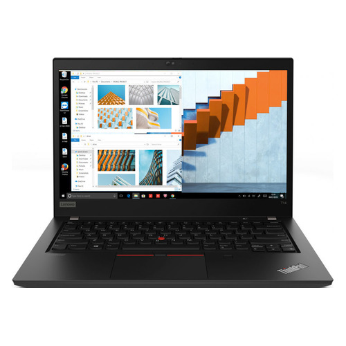 фото Ноутбук lenovo thinkpad t14 g1 t, 14", ips, amd ryzen 5 pro 4650u 2.1ггц, 16гб, 256гб ssd, amd radeon , windows 10 professional, 20ud0010rt, черный