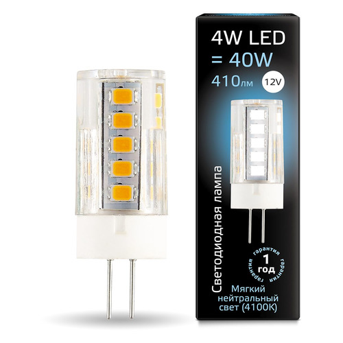 фото Упаковка ламп led gauss g4, капсульная, 4вт, 4100к, белый нейтральный, g4, 10 шт. [207307204]