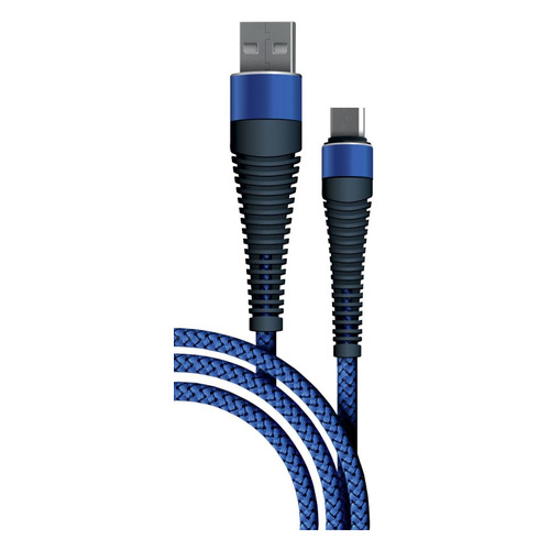 фото Кабель borasco fishbone, micro usb (m) - usb (m), 1м, синий [38501]