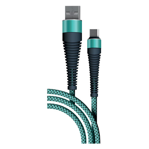 фото Кабель borasco fishbone, micro usb b (m), usb a(m), 1м, мятный [38502]