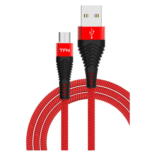 фото Кабель tfn forza, micro usb b (m), usb a(m), 1м, красный / черный [tfn-cfzmicusb1mrd]